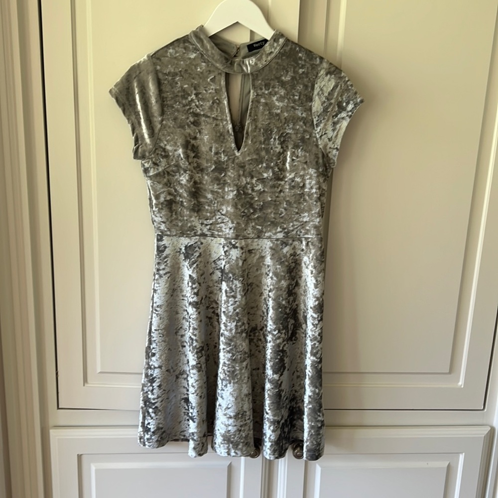 Crushed velour grey Verty dress Size Medium